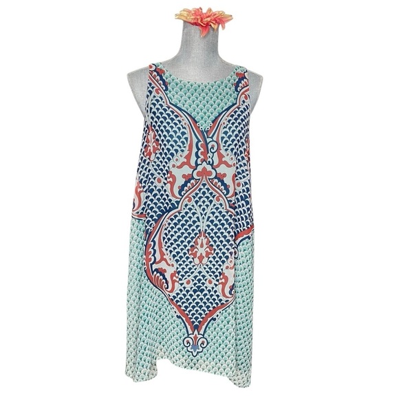 MAX STUDIO Multi-Color Sleeveless Sheath Womens Dress Size S A Line Scarf Dress - Picture 2 of 14